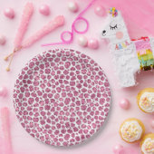 Girly Pink Glitzy Leopard Print Papieren Bordje (Feest)