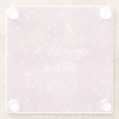 Girly Pink Glitzy Sparkle Glazen Onderzetter (Achterkant)