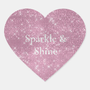 Girly Pink Glitzy Sparkle Hart Sticker