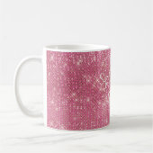 Girly Pink Glitzy Sparkle Koffiemok (Links)