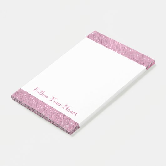 Girly Pink Glitzy Sparkle Post-it® Notes (Schuin)