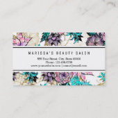 Girly Pink Gold Floral Illustrations Waterverf Visitekaartje (Achterkant)