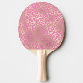 Girly Pink Gold Glam Leopard Print Tafeltennisbatje
