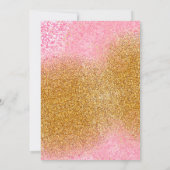 Girly Pink Gold Glitter Birthday Kaart (Achterkant)