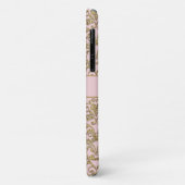 Girly Pink Gold Glitter Damask Monogramnaam Case-Mate iPhone Case (Achterkant/links)