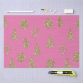 Girly Pink Gold Glitter Glam Kerstbomen Tissuepapier (Craft)