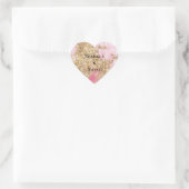 Girly Pink Gold Glitter Hart Sticker (Tas)