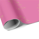 Girly Pink Gold Glitter Kerstbomen Cadeaupapier (Rol Hoek)