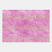 Girly Pink Gold Glitter Leopard Print Glitz Inpakpapier Vel (Voorkant)