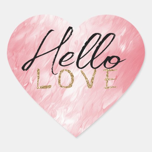  Girly Pink Gold Glitter Liefde Hart Sticker (Voorkant)