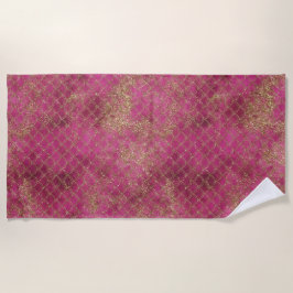Girly Pink Gold Glitter Mermaid Glitz Strandlaken