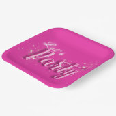Girly Pink Gold Glitter Modern Let's Party Papieren Bordje (Gebogen)