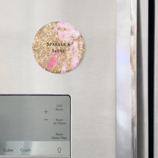 Girly Pink Gold Glitter Verjaardag Magneet (Insitu (Koelkast))