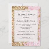 Girly Pink Gold Glitter Vrijgezellenfeest Kaart (Voorkant)