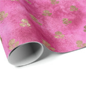 Girly Pink Gold Rozen Cadeaupapier (Rol Hoek)
