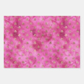 Girly Pink Gold Rozen Inpakpapier Vel (Voorkant)