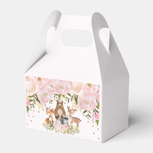 Girly Pink Gold Woodland Dieren Verjaardagsfeestje Bedankdoosjes