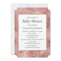 Girly Pink Gold Zebra Print