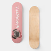 Girly Pink grappig schattig pug Skateboard (Voorkant)