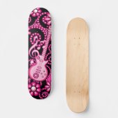 Girly Pink Guitar Skateboard (Voorkant)