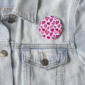 Girly Pink Hearts Schattigee romantische Valentijn Ronde Button 5,7 Cm (In situ)