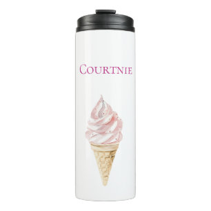 Girly Pink Ice Cream Cone Thermosbeker