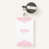 Girly Pink  Lace Badge (Achterkant met intrekbare)