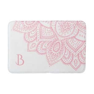 Girly Pink Lace Mandala Badmat