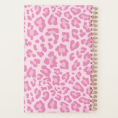 Girly Pink Leopard Elegant Script Name 2021 Planner (Achterkant)