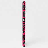 Girly Pink Leopard Patroon Achtergrond Aangepaste  iPhone Hoesje (Rechterkant)