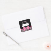 Girly Pink Leopard Print Bow Boutique Prijs Label (Envelop)