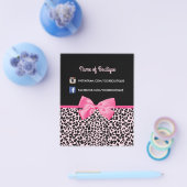 Girly Pink Leopard Print Cute Bow Beautique Flyer (Enkel)