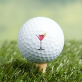 Girly Pink Martini Glass Drink Golfballen (Insitu Shirt)