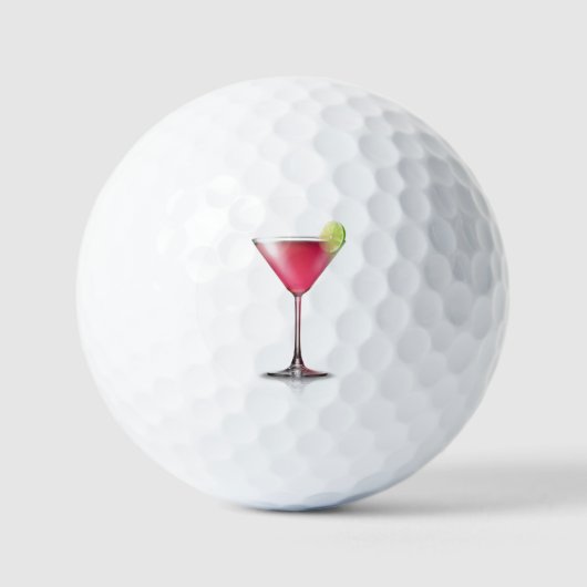 Girly Pink Martini Glass Drink Golfballen (Voorkant)