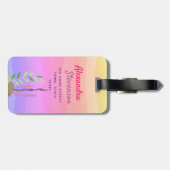 Girly Pink Mermaid Bagagelabel (Achterkant horizontaal)