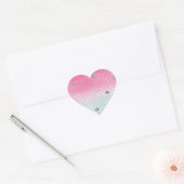 Girly Pink Mint Silver Glitter Mermaid Hart Sticker (Envelop)