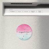 Girly Pink Mint Silver Glitter Mermaid Magneet (Insitu (Vaatwasser))