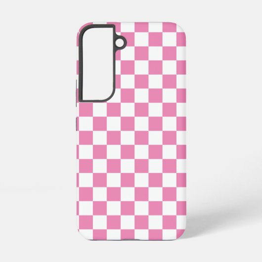 Girly Pink Modern Checkerboard Pattern Samsung Galaxy Hoesje (Achterkant)