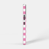 Girly Pink Modern Checkerboard Pattern Samsung Galaxy Hoesje (Rechterkant)