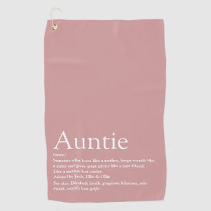 Girly Pink Modern Cool tante Definition Golfhanddoek