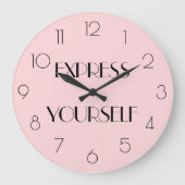 Girly Pink Modern Quote EXPRESS ZELF Grote Klok (Voorkant)