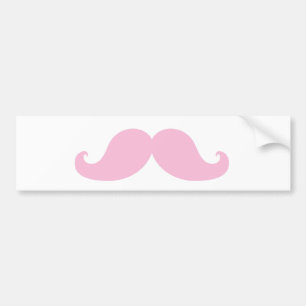 Girly Pink Mustache Bumpersticker