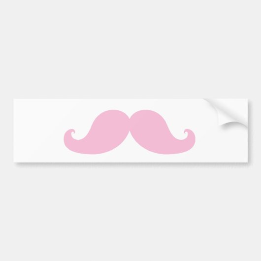 Girly Pink Mustache Bumpersticker (Voorkant)