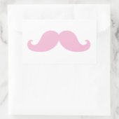 Girly Pink Mustache Rechthoekige Sticker (Tas)