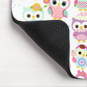 Girly Pink Owls Cute Pattern Muismat (Hoek)