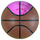 Girly Pink Paars Glitter Sparkle Driemonogram Basketbal (Rechts)