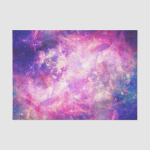 Girly Pink Paarse Space Nebula Galaxy Tissuepapier