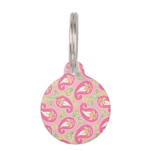Girly Pink Paisley Huisdierpenning