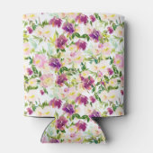 Girly Pink Peach Paarse Burgundy Waterverf Floral Blikjeskoeler (Achterkant)