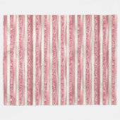 Girly Pink Pearl Glitter Stripes Fleece Deken (Voorkant (Horizontaal))